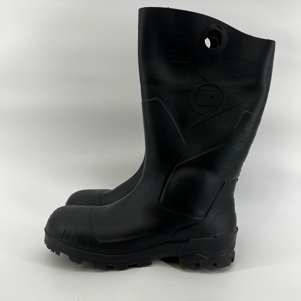 Dunlop Mens Black Rubber Steel Toe Work Boots ASTM F2413-18 Size 10 Made in USA - Picture 3 of 8